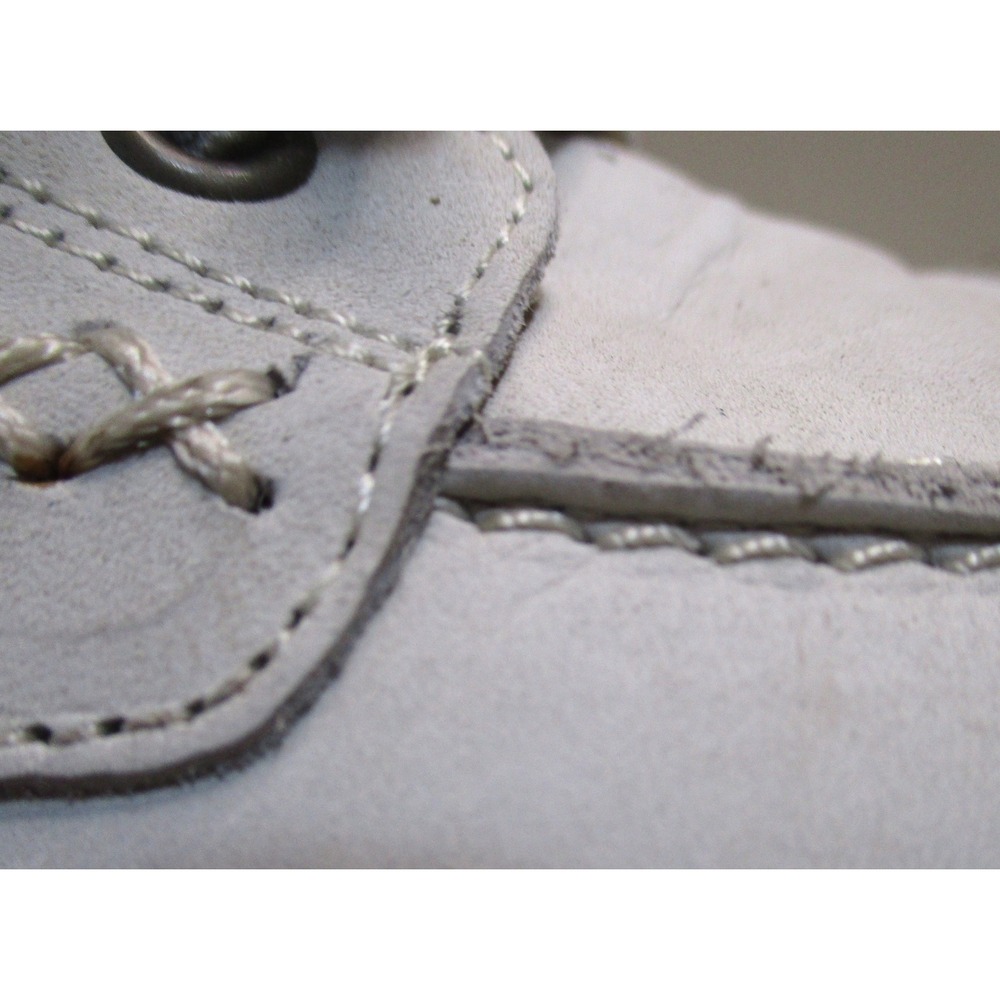 Boden Off-White Leather Chunky Lug Sole Boat Shoes Platform Moc Toe A1153 Sz 8 - Picture 9 of 9